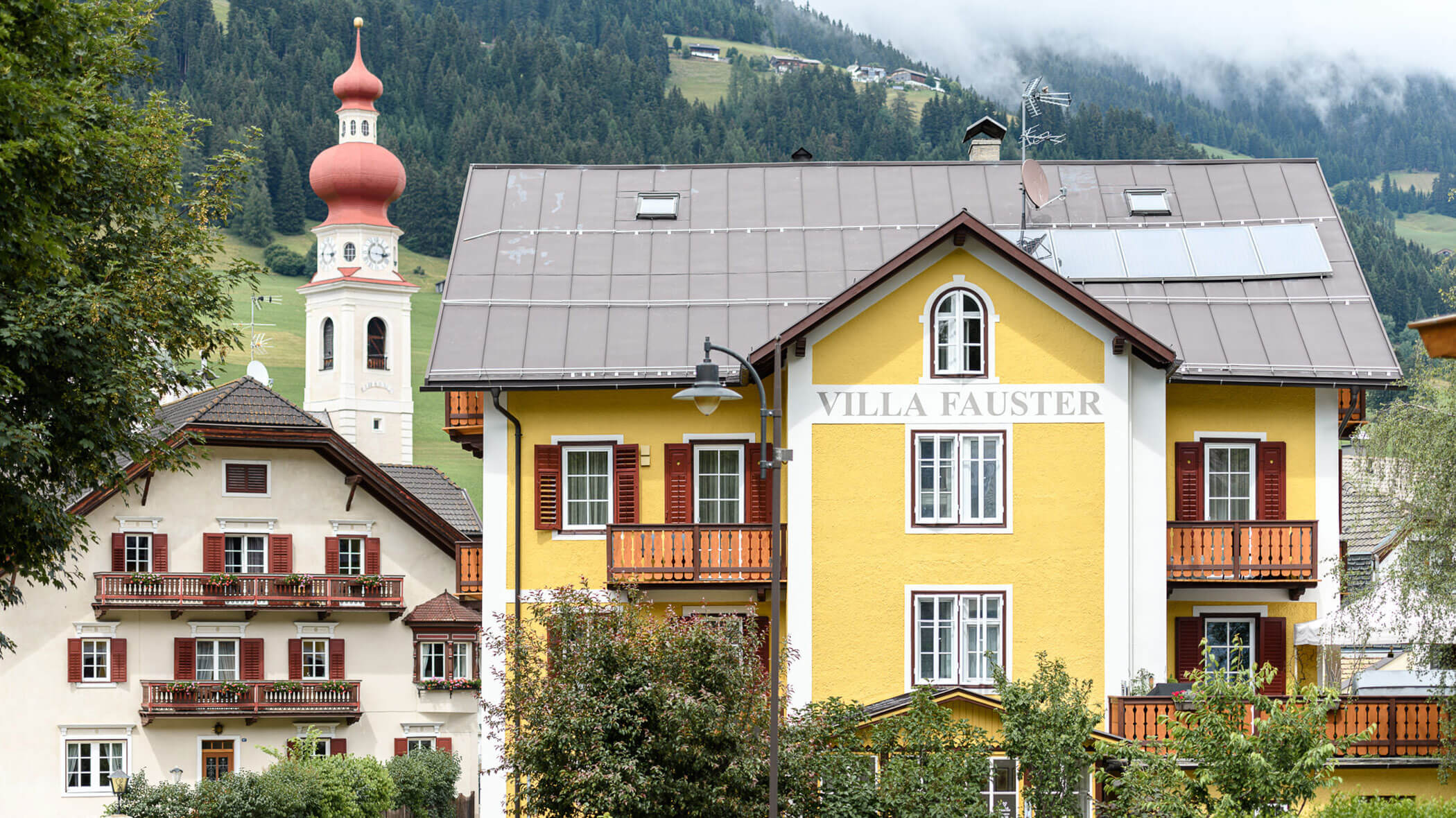 Vista esterna dell'appartamento di Villa Fauster